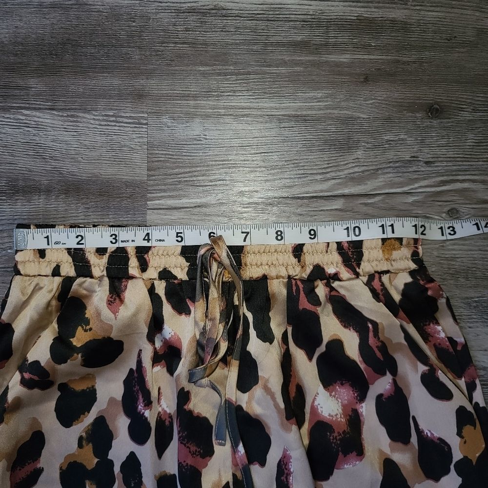 SHEIN Leopard Print Elastic Hem Drawstring Pants Size XS - Picture 12 of 15